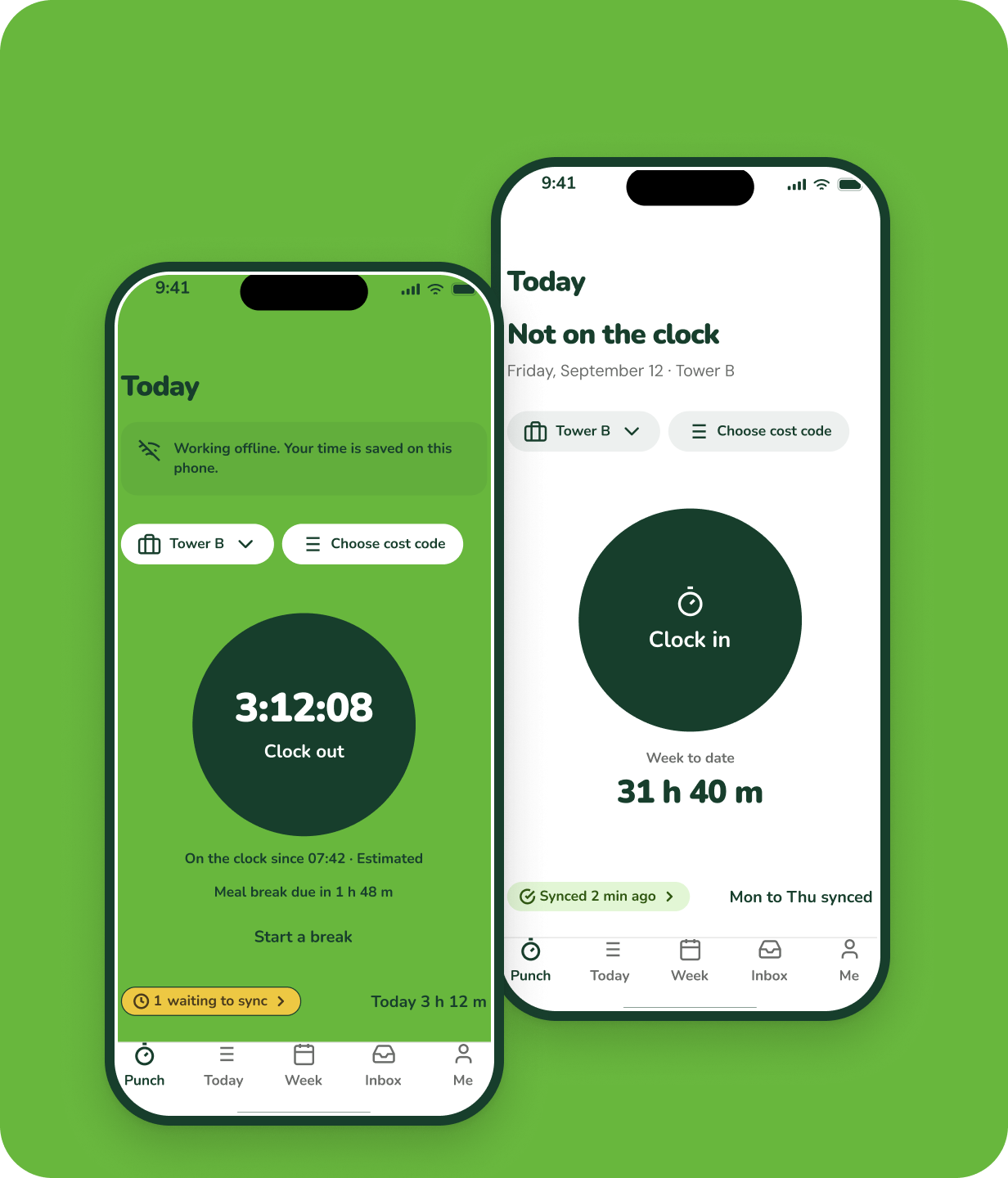 HourTrail worker app: clock in, work offline, sync when signal returns